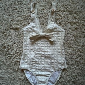 Lover the Label Susien Chong White Lace One Piece Swimsuit